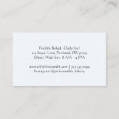 Pasty Chef Blue Cupcake Waterverf Elegant Bakkerij Visitekaartje (Achterkant)