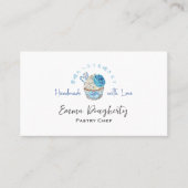 Pasty Chef Blue Cupcake Waterverf Elegant Bakkerij Visitekaartje (Voorkant)