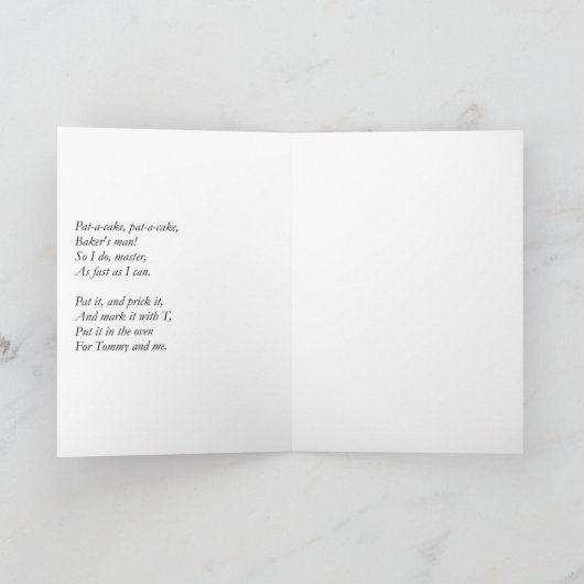Pat-a-cake, pat-a-cake, man van Baker Kaart (Binnen)