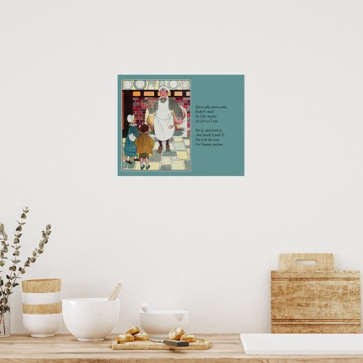 Pat-a-cake, pat-a-cake, man van Baker Poster (Keuken)