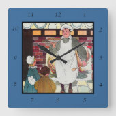 Pat-a-cake, pat-a-cake, man van Baker Vierkante Klok (Voorkant)