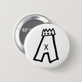 Pat Aldrich A-crown pin Ronde Button 5,7 Cm (Voorkant /achterkant)