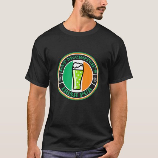 Pat Mccrotchs Ierse Pub Groene Bier St Patricks T-shirt (Voorkant)