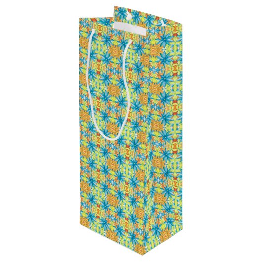 Pat Mosaic Gift Bag Wijn Cadeautas (Achterkant Gekanteld)