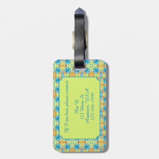 Pat Mosaic Luggage Tag Bagagelabel (Achterkant verticaal)