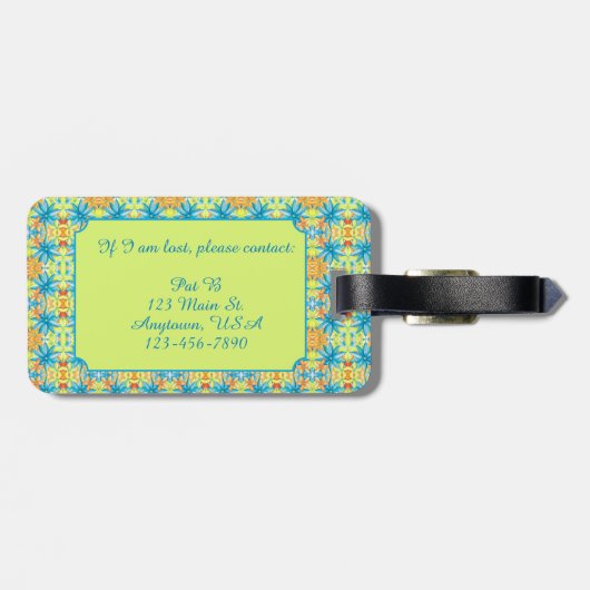 Pat Mosaic Luggage Tag Bagagelabel (Achterkant horizontaal)