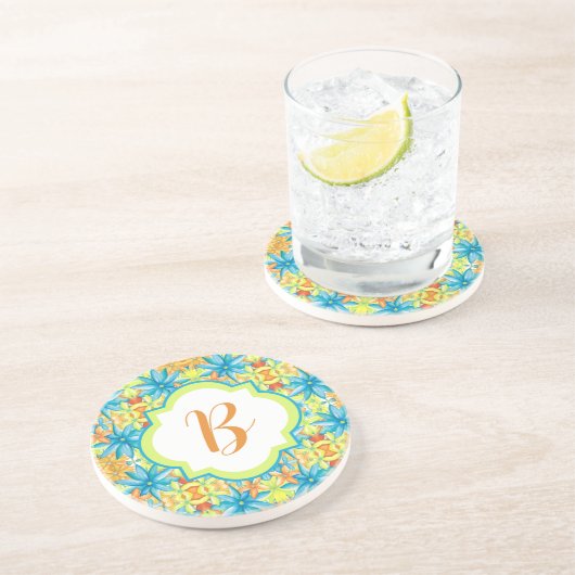 Pat Mosaic Stone Coaster Zandsteen Onderzetter (Zijkant)