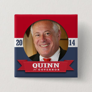 PAT QUINN CAMPAIGN VIERKANTE BUTTON 5,1 CM