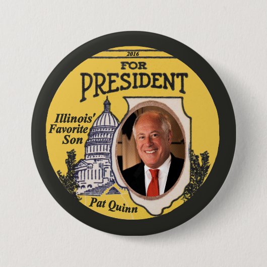 Pat Quinn Democraat voor President 2016 Ronde Button 7,6 Cm (Voorkant)