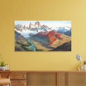 Patagonia Berglandschap – Levendig Acryl Kunst Canvas Afdruk (Insitu (Woonkamer))