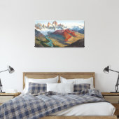 Patagonia Berglandschap – Levendig Acryl Kunst Canvas Afdruk (Insitu (Slaapkamer))