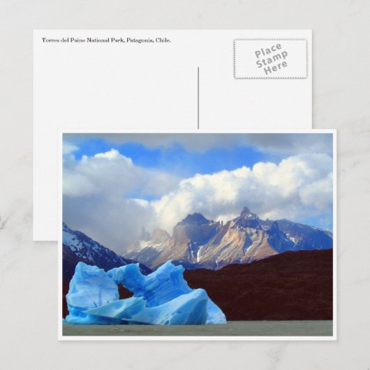 patagonia blue iceberg briefkaart (Voorkant / Achterkant)