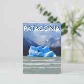 patagonia ijsberg grijs briefkaart (Staand voorkant)