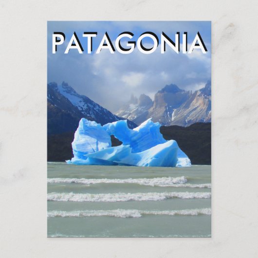 patagonia ijsberg grijs briefkaart (Voorkant)