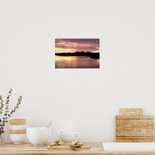 Patagonia Lake Sunset 1 Poster (Keuken)