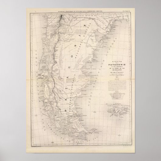 Patagonia, Tierra del Fuego, de Falkland Poster (Voorkant)