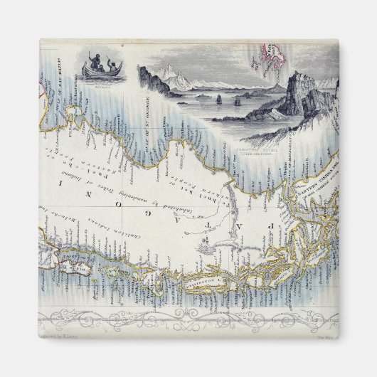 Patagonia, uit een reeks Wereldkaarten gepubliceer Magneet (Voorkant)