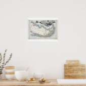 Patagonia, uit een reeks Wereldkaarten gepubliceer Poster (Keuken)