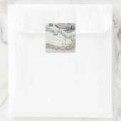 Patagonia, uit een reeks Wereldkaarten gepubliceer Vierkante Sticker (Tas)