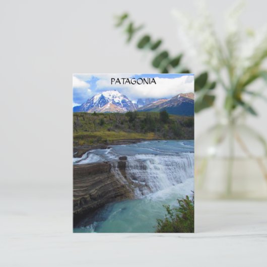 patagonia waterval briefkaart (Staand voorkant)