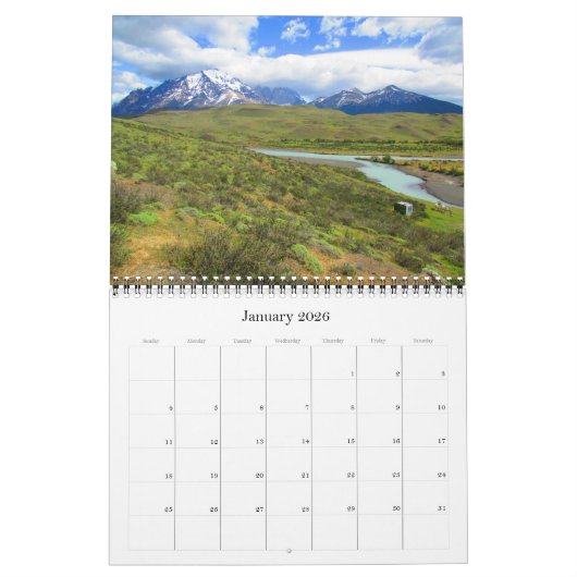 Patagonië 2026 kalender (Jan 2026)