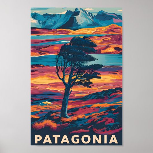 Patagonië Argentinië Beroemde Reisplaats Poster (Voorkant)