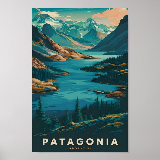Patagonië Argentinië Beroemde Reisplaats Poster (Voorkant)