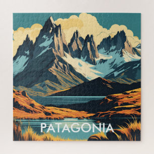 Patagonië Vintage Reisposter Stijl Landschap Legpuzzel