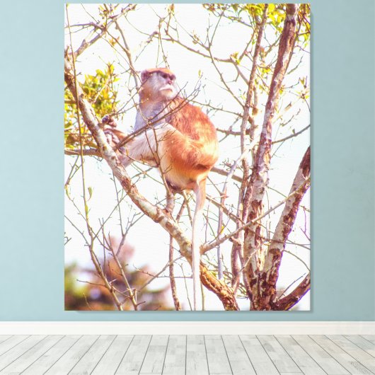 Patas is omhoog een structuur canvas afdruk (Insitu (Houten vloer))