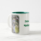 Patas Monkey op wit Tweekleurige Koffiemok (Voorkant links)