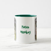 Patas Monkey op wit Tweekleurige Koffiemok (Center)
