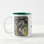 Patas Monkey op wit Tweekleurige Koffiemok (Links)