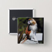 Patas monkey vierkante button 5,1 cm (Voorkant /achterkant)