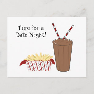 Patat en een milkshake briefkaart