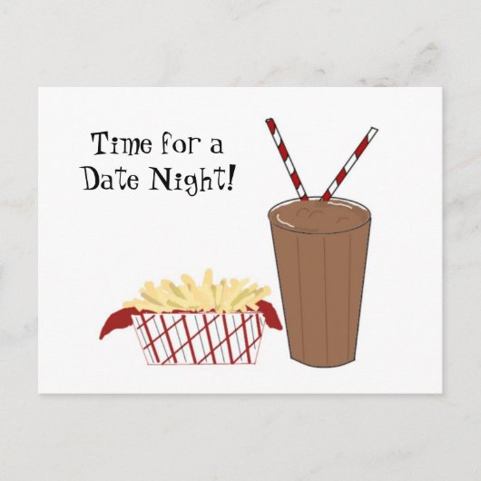 Patat en een milkshake briefkaart (Voorkant)