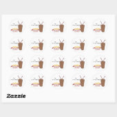 Patat en een milkshake ronde sticker (Vel)