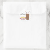 Patat en een milkshake ronde sticker (Tas)