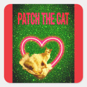 PATCH DE KAT VOOR PUSSYCAT LIEFHEBBERS VIERKANTE STICKER (Voorkant)