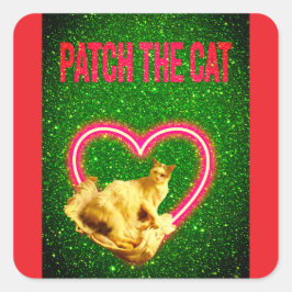 PATCH DE KAT VOOR PUSSYCAT LIEFHEBBERS VIERKANTE STICKER