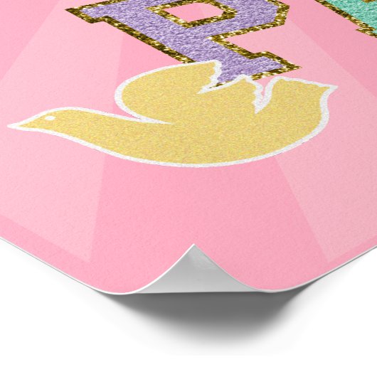 Patch Letter Verjaardagsfeest Preppy Hippie Welkom Poster (Hoek)