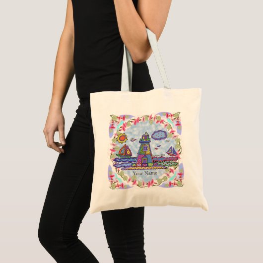 Patch Lighthouse aangepaste canvas tas (Voorkant (product))