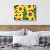 Patch of Yellow Sunflower Painting Wrapped Canvas (Insitu (Slaapkamer))