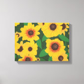 Patch of Yellow Sunflower Painting Wrapped Canvas (Voorkant)