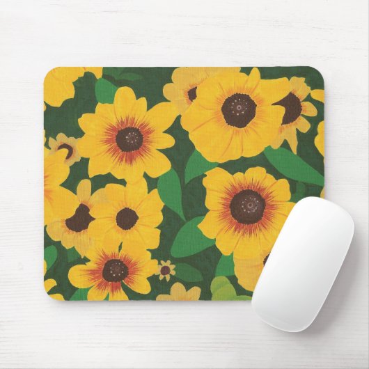 Patch of Yellow Sunflower Schilderen op muismatten (Met muis)