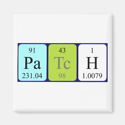 Patch periodieke table name magnet (Voorkant)