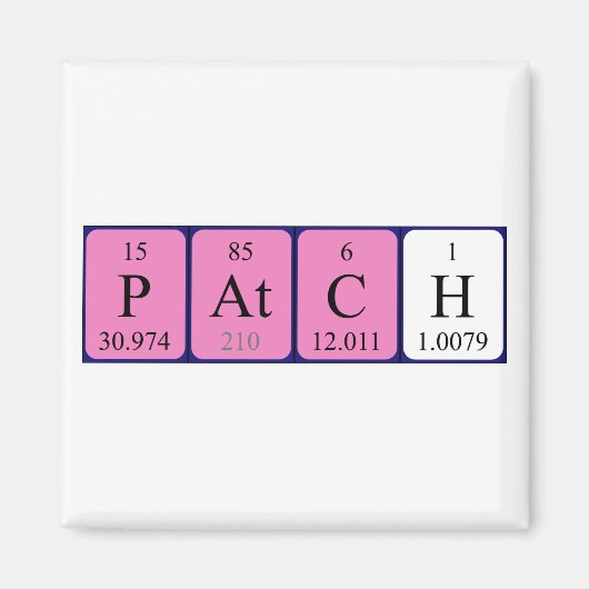 Patch periodieke table name magnet (Voorkant)