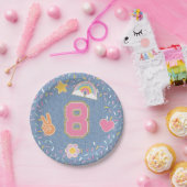 Patch Preppy Denim Jean Jacket 8e verjaardag Papieren Bordje (Feest)