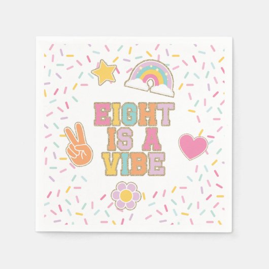 Patch Preppy Eight is a Vibe 8e Verjaardag Servet (Voorkant)