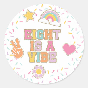 Patch Preppy Eight is een Vibe 8e verjaardag Ronde Sticker