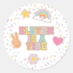 Patch Preppy Eleven is a Vibe 11e verjaardag Ronde Sticker